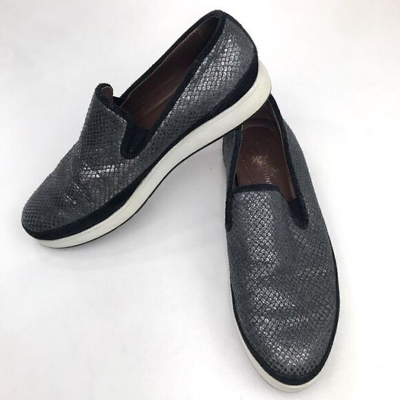 Donald J Pliner Mickey Metallic Sparkle Faux Snakeskin Slip On Sneaker Loafers - Picture 5 of 13